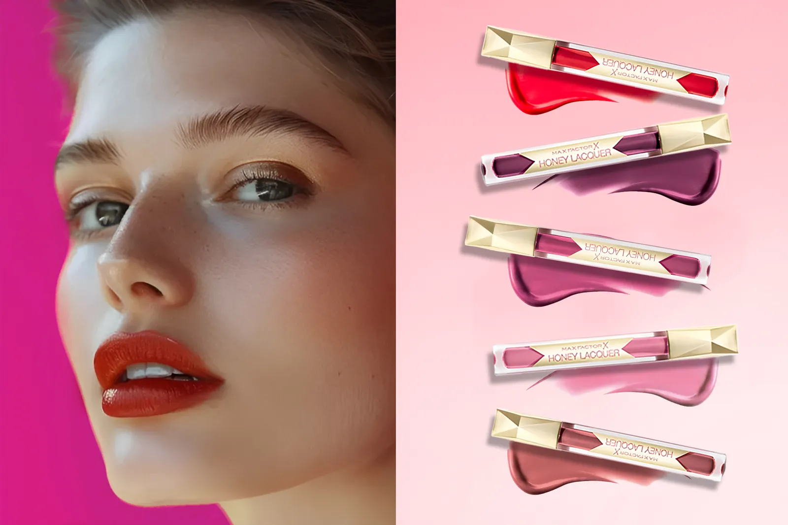 Max Factor lip lacquer banner