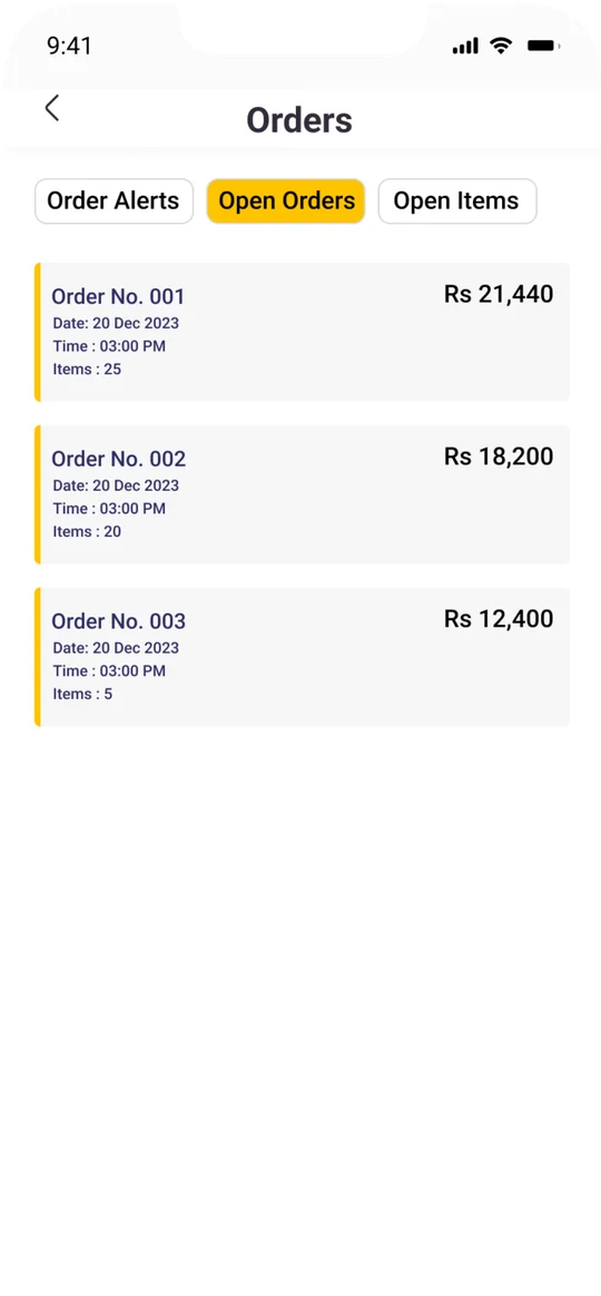 Open orders