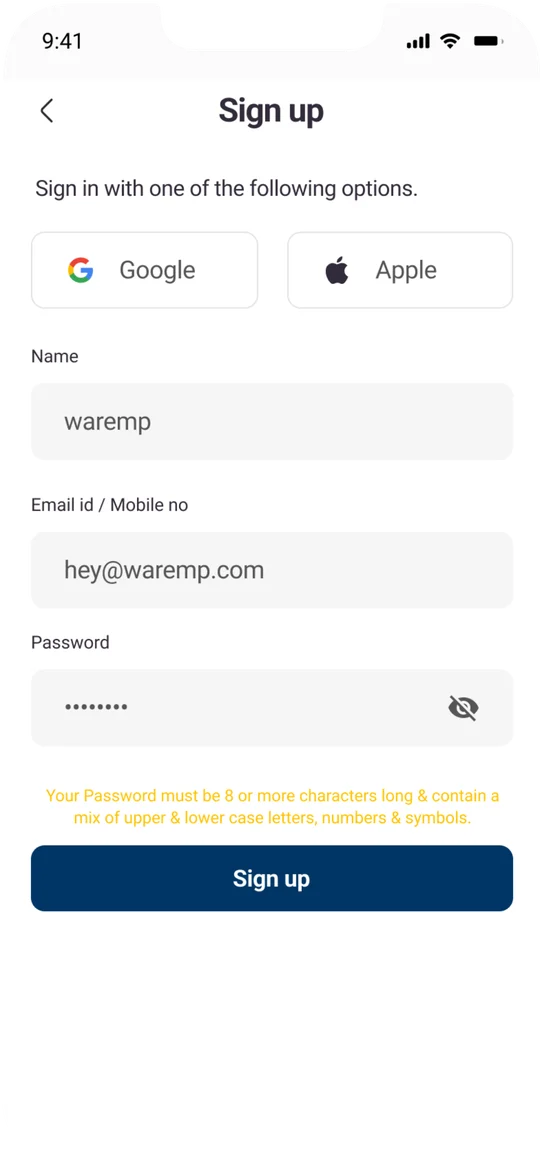 Sign up